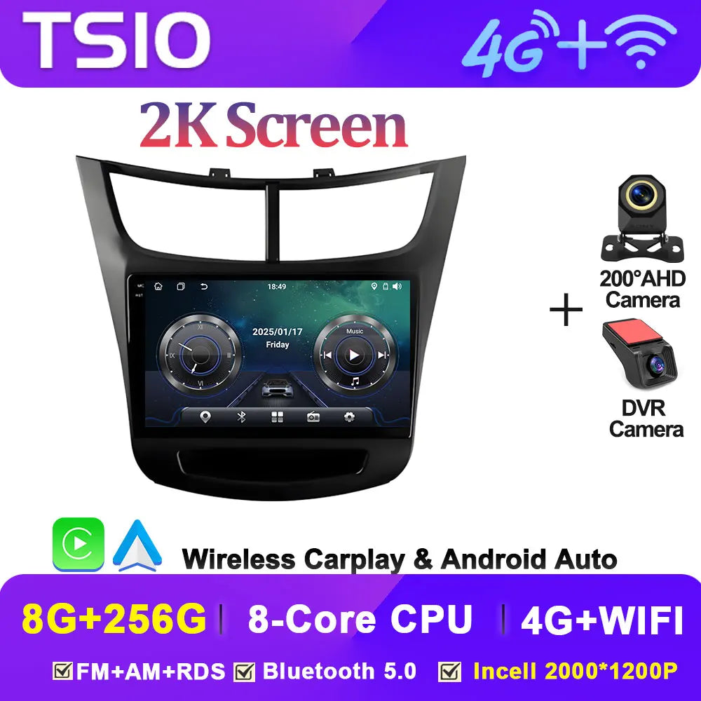 Car Radio Multimedia Player For Chevrolet Sail Aveo 2015 2016 2017 2018 2019 2020 2022 Android 15 Touch Screen GPS Carplay BT