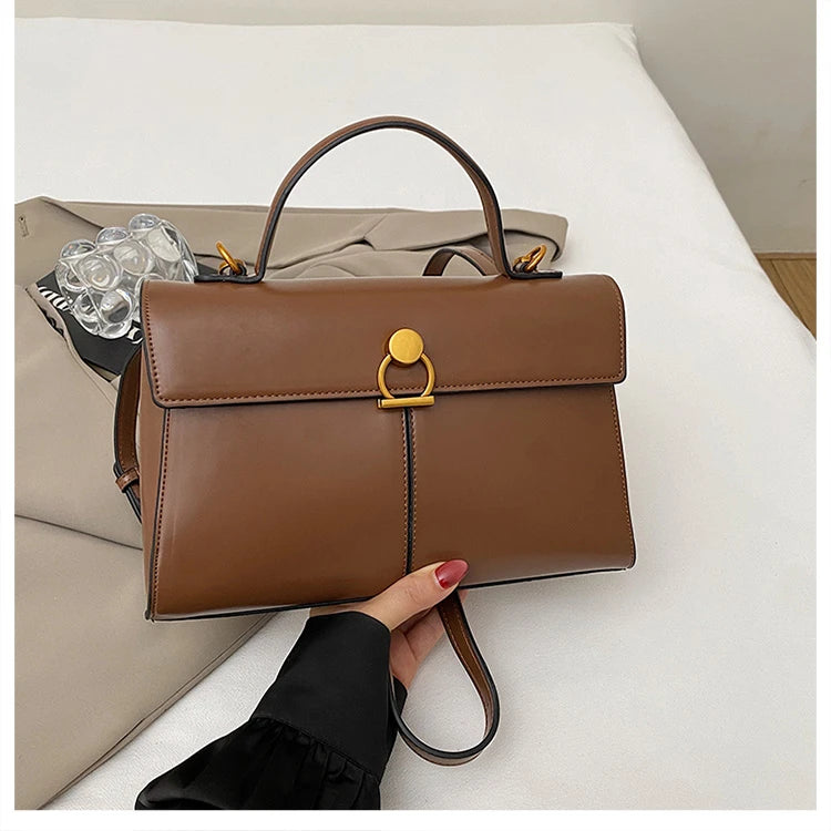 2025 New Classic Style Solid PU Square Shoulder & Crossbody Bags High Quality Sense of Luxury Simple Commute Handbags for Women