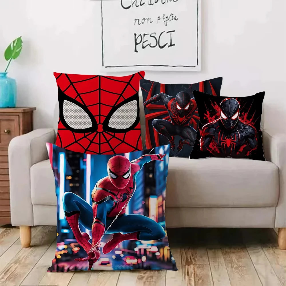 MINISO Cartoon Anime Spider-Man Pillow Covers Decorative Home Double-sided Print Square Pillow Living Room Decoration Pillowcase