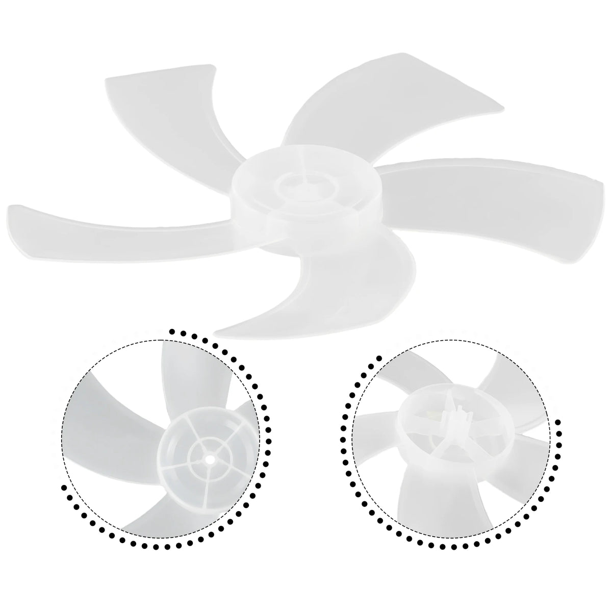 16 Inch Five Leaf Replacement Fan Blade With Nut Cover For Stand Fans And Desk Fans Plastic Material For Household Use