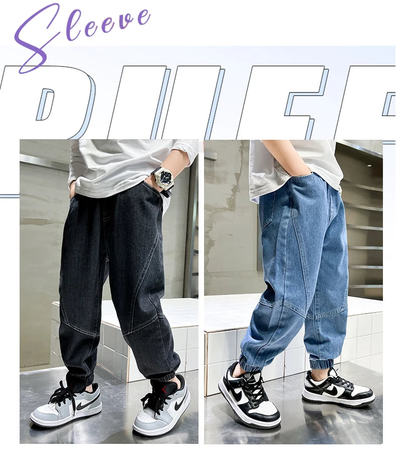 Big Boy Jeans Casual Fashion Cool Children's Pants Boys' Baggy Summer Clothing Teenagers Comfortable Fit Kids' Fashion