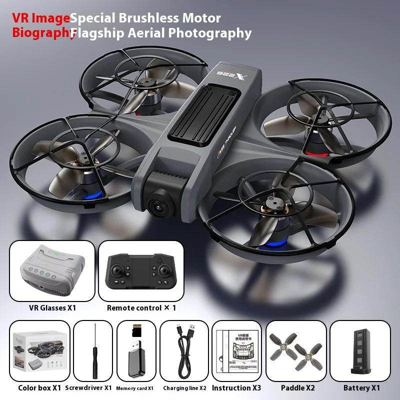 VR Professional Mini Drone for Kids with HD Camera Brushless Motor Optical Flow Positioning Remote Control Toy Quadcopter