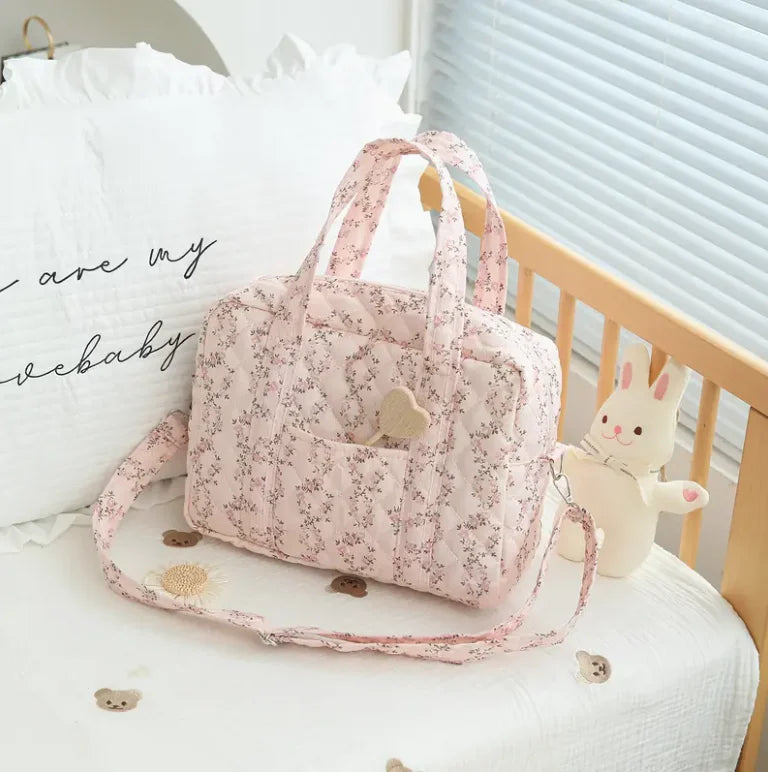 New Design Diaper tote, Travel diaper bags with adjustable Long Shoulder Strap, Floral Changing bag for Boy and Girl