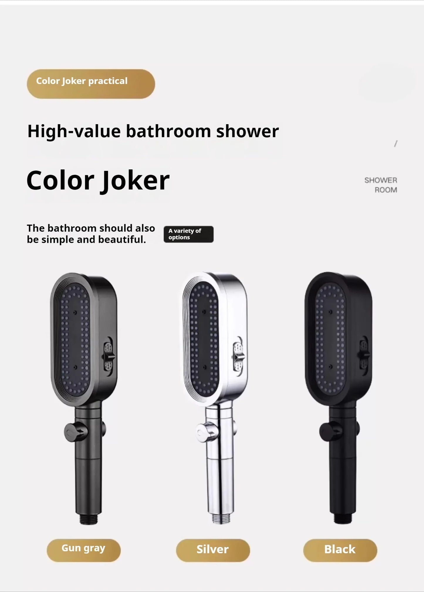 1PC 3 Modes Handheld Filtered Shower Head Hard Water Filter Showerhead Powerful High Pressure Showerhead with On-Off Switch