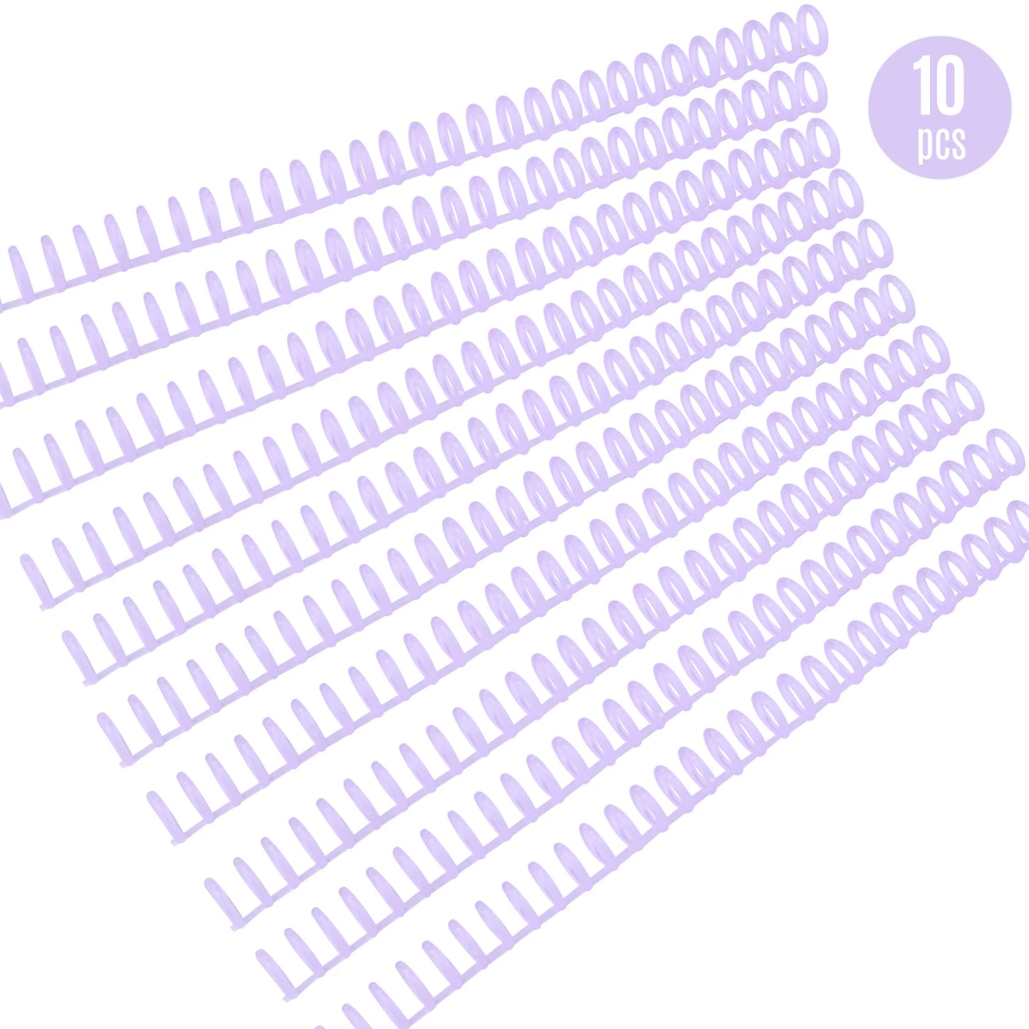 KW-trio 10pcs Plastic 30-Hole Loose Leaf Binders Ring Binding Spines Combs 85 Sheets Capacity for DIY Paper Notebook Album