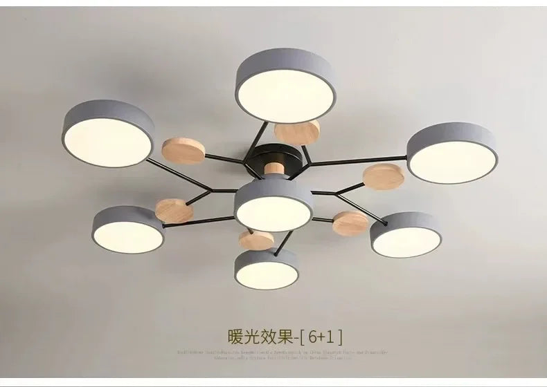 Retro Nordic Minimalist Four Head Six Head Restaurant Lighting Living Room Bedroom Lighting Room Ceiling Light Cross border