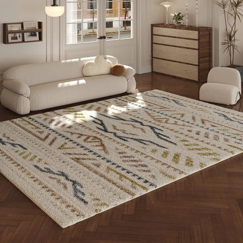 VIKAMA New Design Warm Wave Retro Winter Warm Non-slip Floor Mats Living Room Bedroom Sofa Washable Dirt-resistant Carpet