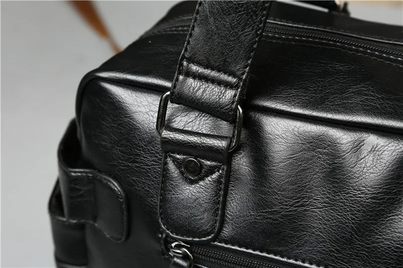Luxury Crossbody Bags Men Handbag Large Capacity Travel Tote Soft PU Leather Business Men's Crossbody Bag Shoulder Messenger Bag