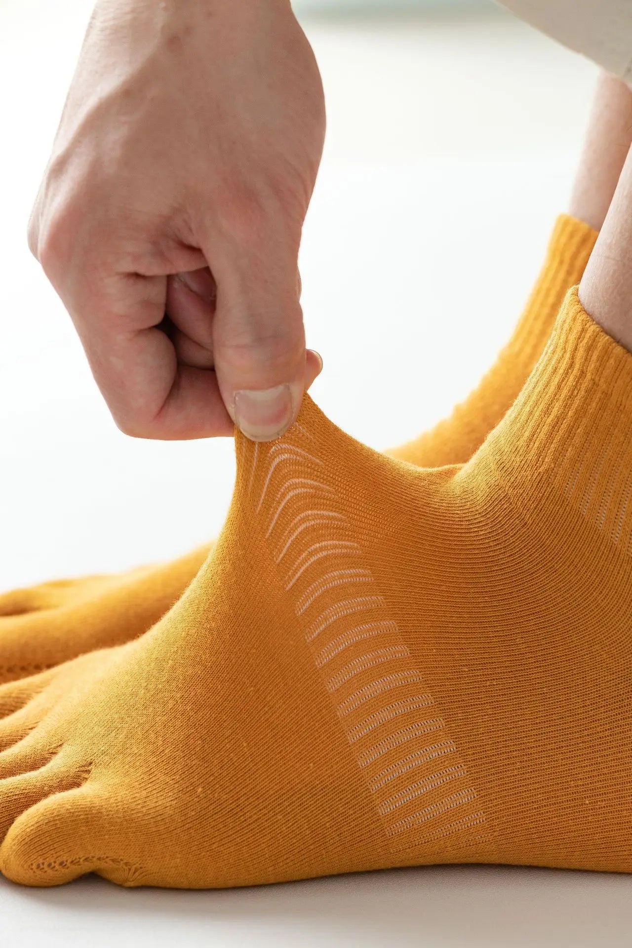 Men's Five Finger Ankle Sport Socks Cotton Breathable Mesh No Show Socks with Toes Fashion Sweat-absorbing High Quality Sokken