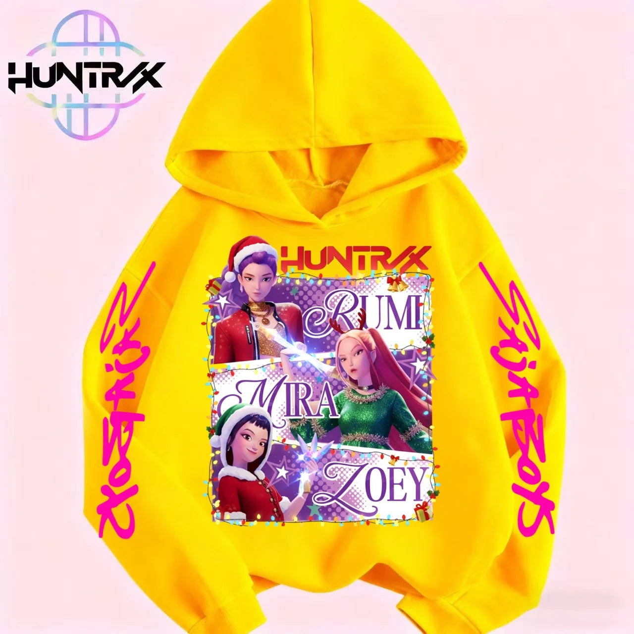 Christmas hooded sweatshirt baby pullover hooded sweatshirt KPop demon hunter Huntrix hooded sweatshirt children's boys fashion