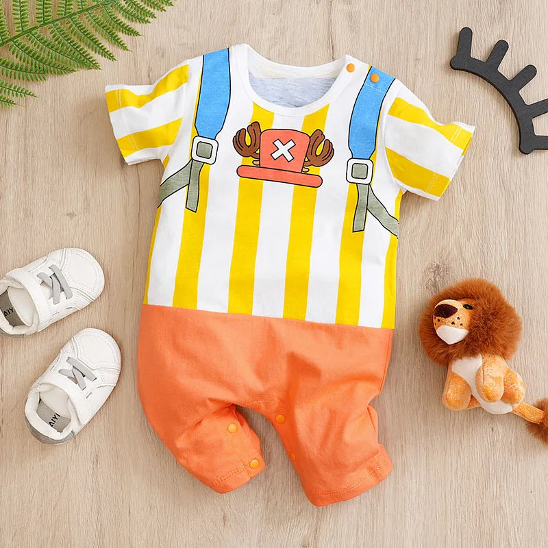 Newborn Clothing Handsome Anime Role Play Cotton Comfortable Soft Boys And Girls 0-18 Summer Short Sleeved Baby Jumpsuit