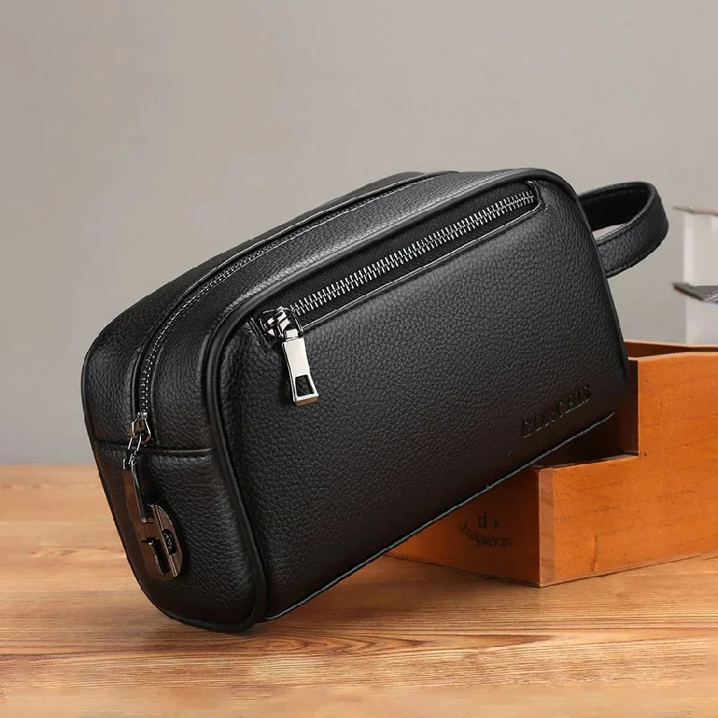 High Quality Genuine Leather Men Clutch Bags Fashion Business Clutches Card Pack Phone Coin Purses Travel Anti-theft Wallet Male