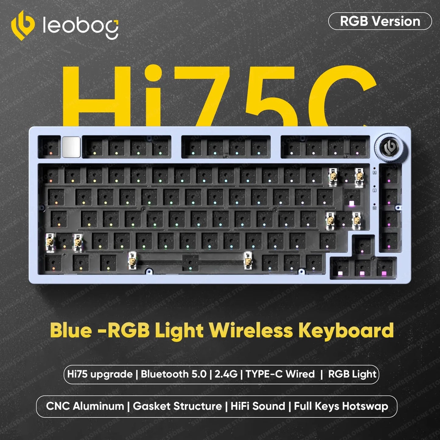 Leobog Hi75C Hi75 Hi75C Pro Aluminum Wireless Custom Mechanical Keyboard Kit Gaming Bluetooth 2.4G Wired Hotswap Gamer Keyboard