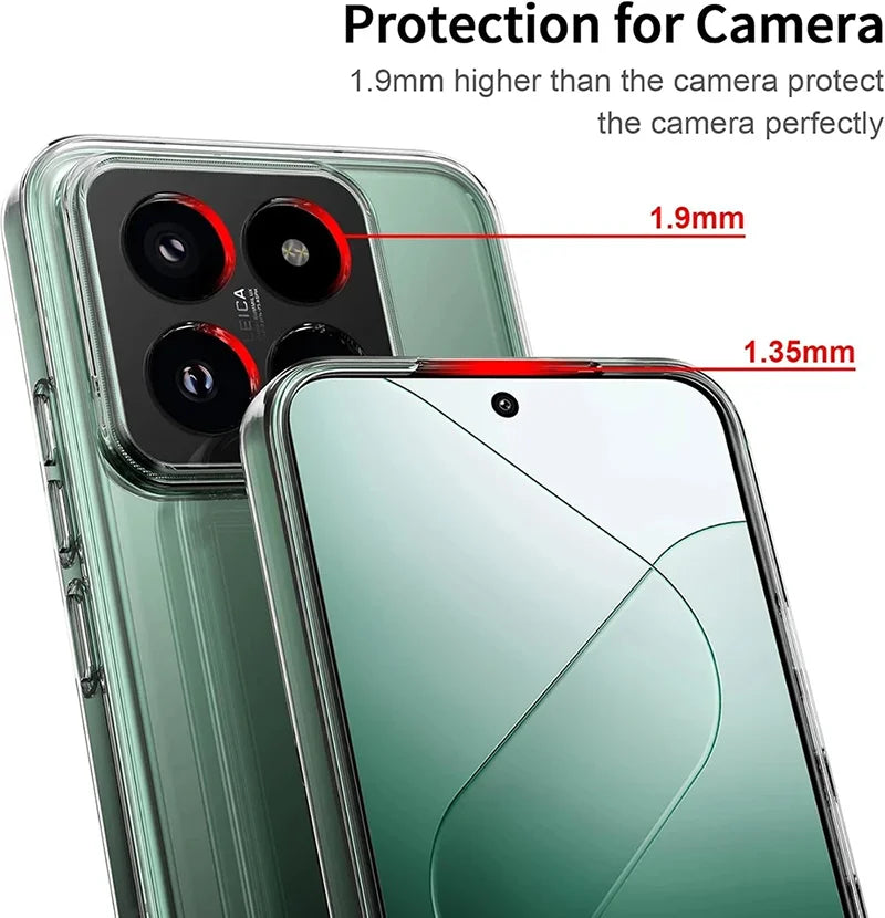 Transparent Silicone Soft TPU Case For Xiaomi 14 14T Pro Ultra Shockproof Full Lens Protection Ultra Thin Back Cover Xiaomi 14T