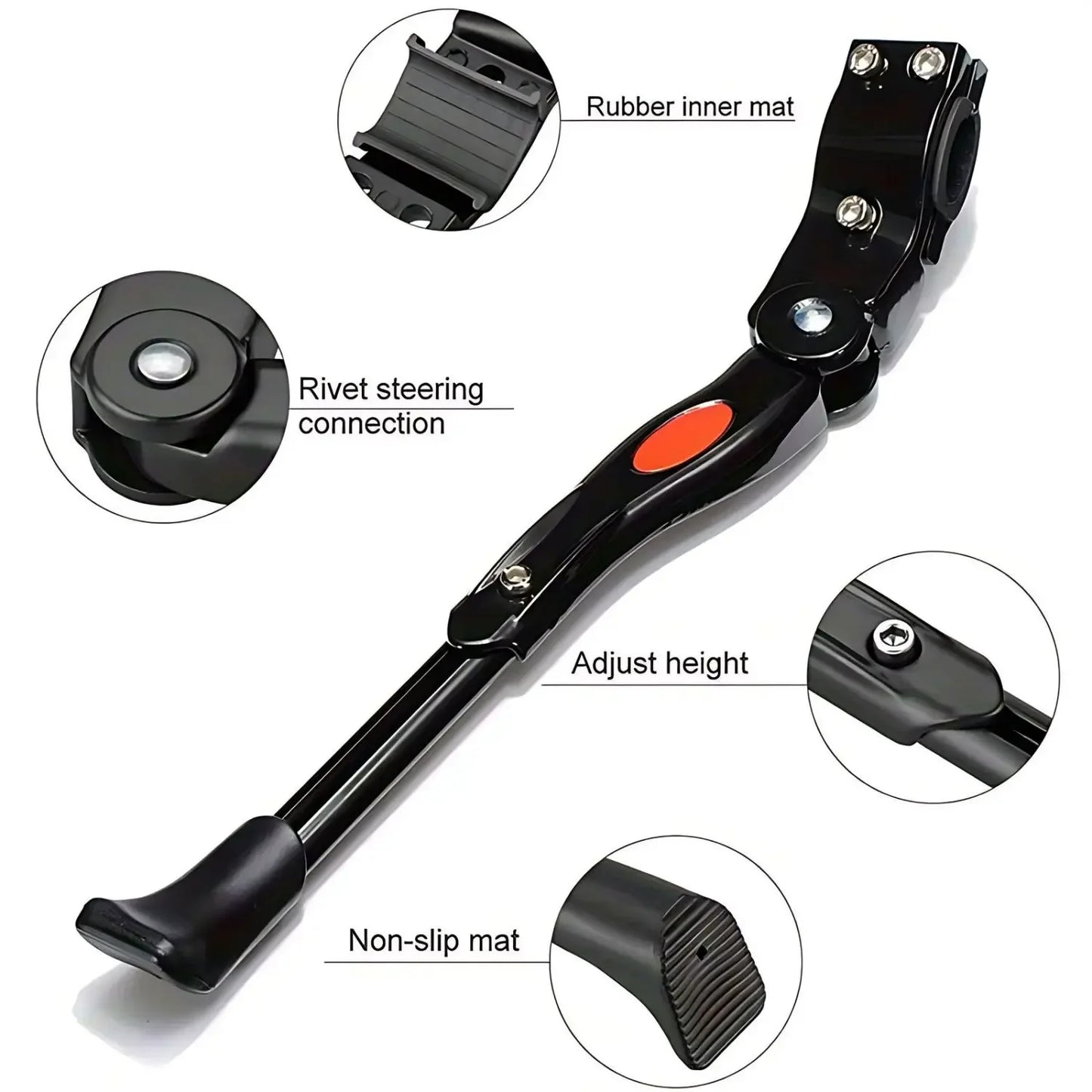 24/27 Inch Bike Kickstand Adjustable Heavy Duty Aluminum Alloy Bicycle Kickstand for Mountain Road Bikes Cycling Accessories