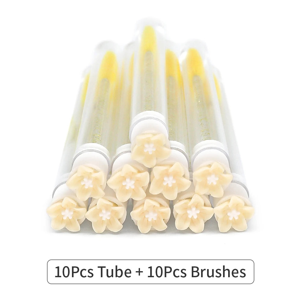 10/50Pcs Eyelash Brush Tubes With Crystal Lash Mascara Wands Eyebrow Comb Spoolies Container Lash Brush Applicators Makeup Tools