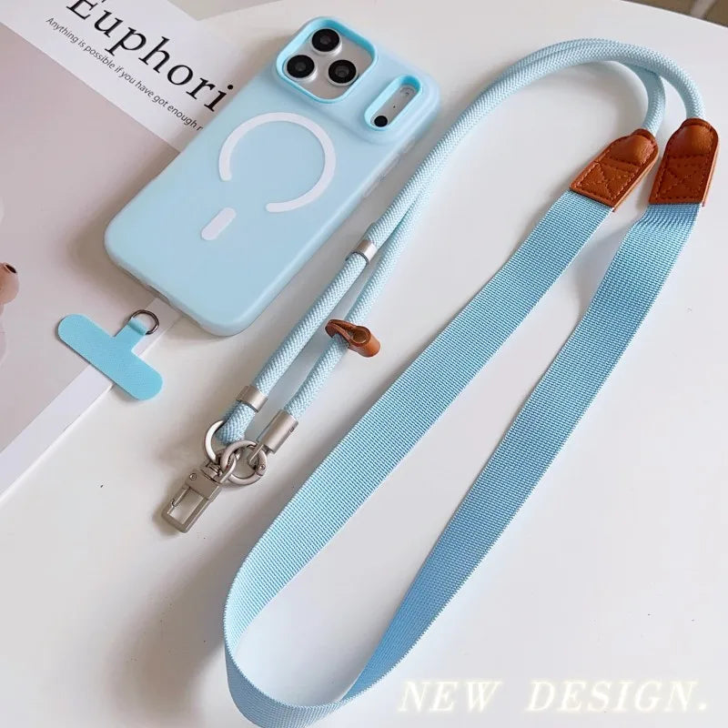Universal Lanyard Case For iPhone 17 Pro Max 14 12 11 13 15 16 Plus Magnetic Shockproof Candy Crossbody Neck Cord Strap Cover