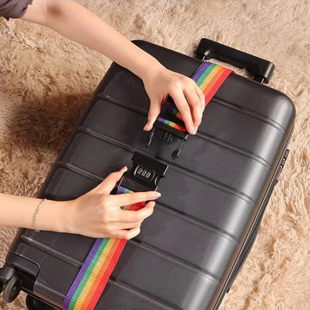 Adjustable Luggage One Word Packing Luggage Belt Portable Flexible Safe Travel Essential Luggage with Luggage Accessories