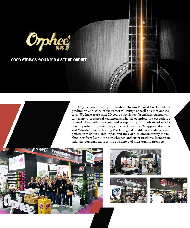 Orphee Acoustic Guitar Strings Set Medium Carbon Steel Hexagonal Core Rust Prevention Treatment Folk Guitar Parts & Accessories