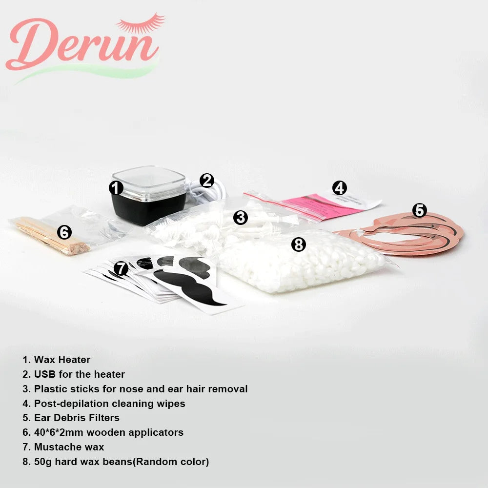 USB Mini Hair Removal Wax Warmer, Mini Waxing Kit - Suitable for Facial Hair Removal for Both Men and Women, Wax Heater