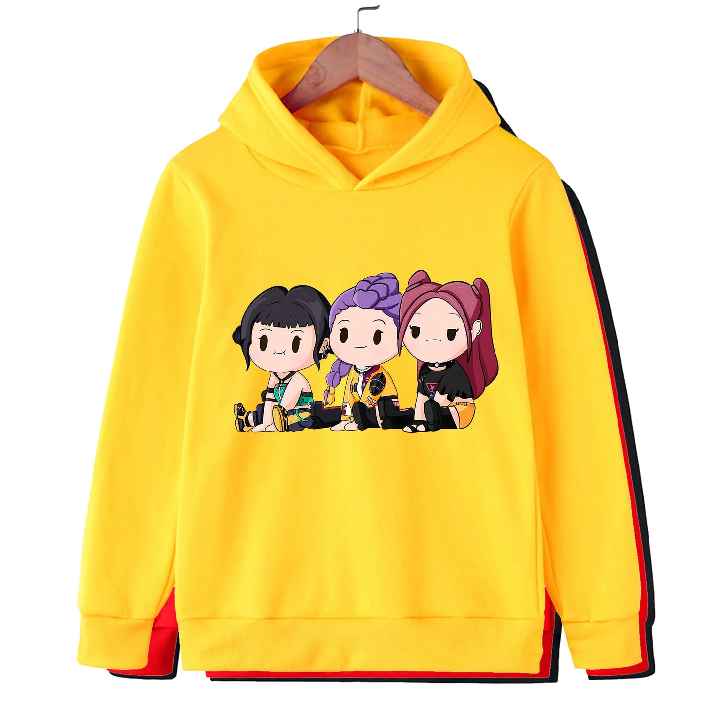 KPOP Devil Hunter Boy Girl Hoodie Street Sports Casual Trendy Harajuku Cartoon Children Autumn Winter Sweatshirt Clothing Top