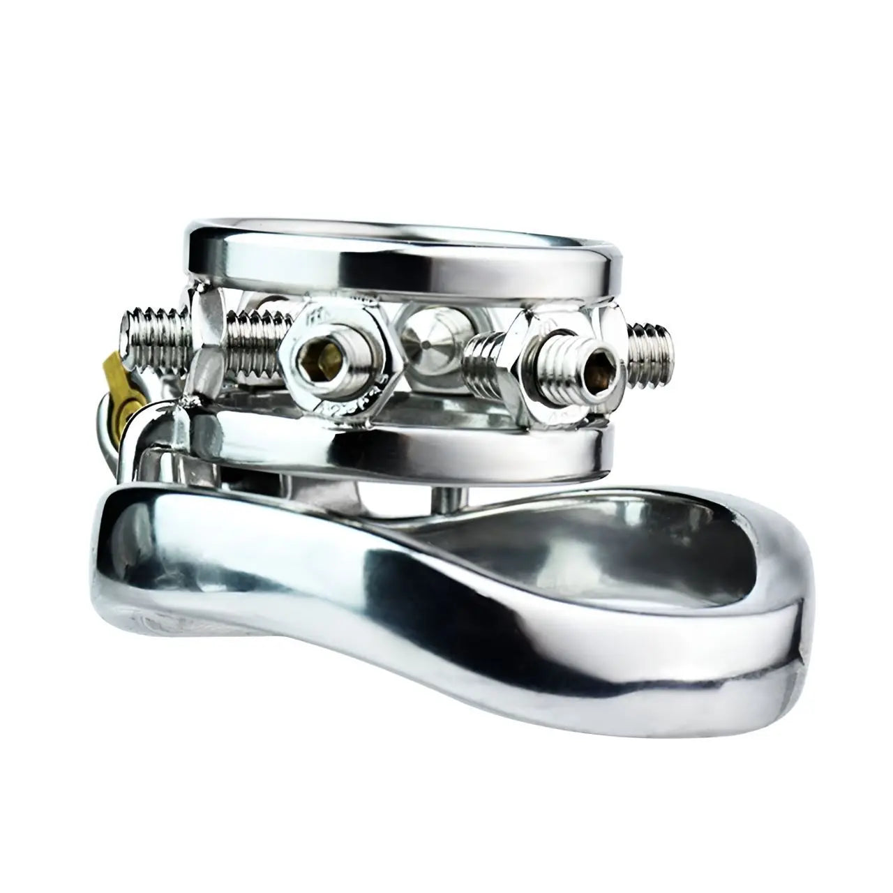 FRRK Stainless Steel Cock Cage Spiked Chastity Band Device Hex Lock Screw Penis Sleeve Ring Sexy Adult Man Urethral Lock for Men