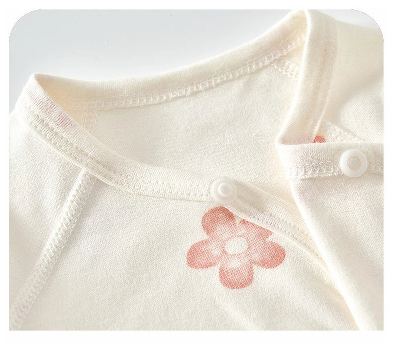 Ircomll 2 pcs Spring and Autumn Newborn Bodysuit Cotton Long Seeve Clothes Infant Clothing Pajamas Overalls for Girls&Boys 0-6M