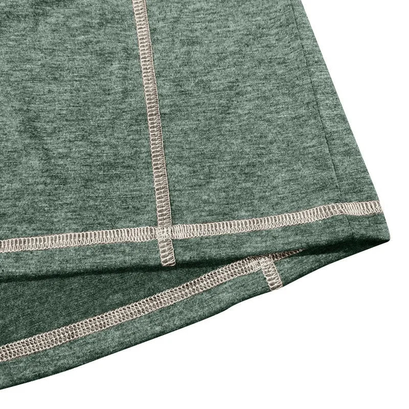 2025 Autumn Winter New Fashion Men's Casual Trendy Basic Henry Collar Long Sleeve Button Solor-coded T-shirts Male Clothes Tops