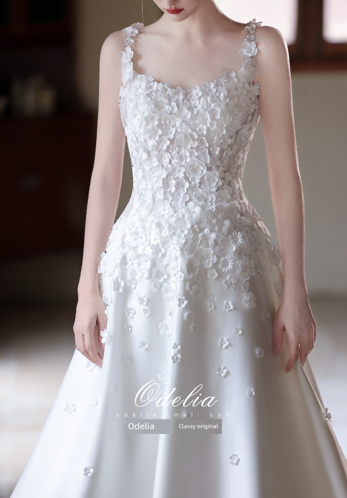 odelia "Mysterious Garden" 2025 New arrival Light Weddings Bride Gauze French Satin Minimalist Light