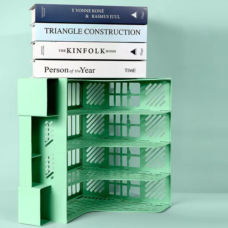 4-compartment Desk Organizer With Pen Holder Bookshelf Organizers Stationery Accessories Office School Supplies