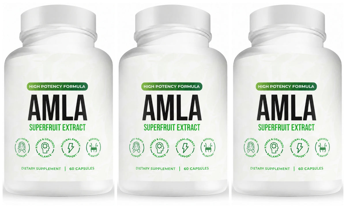 Amla Fruit Extract 1000mg Capsules Superfruit Supplement Energy Support 60 Capsules 30 Servings Vegan Non-GMO Gluten Free