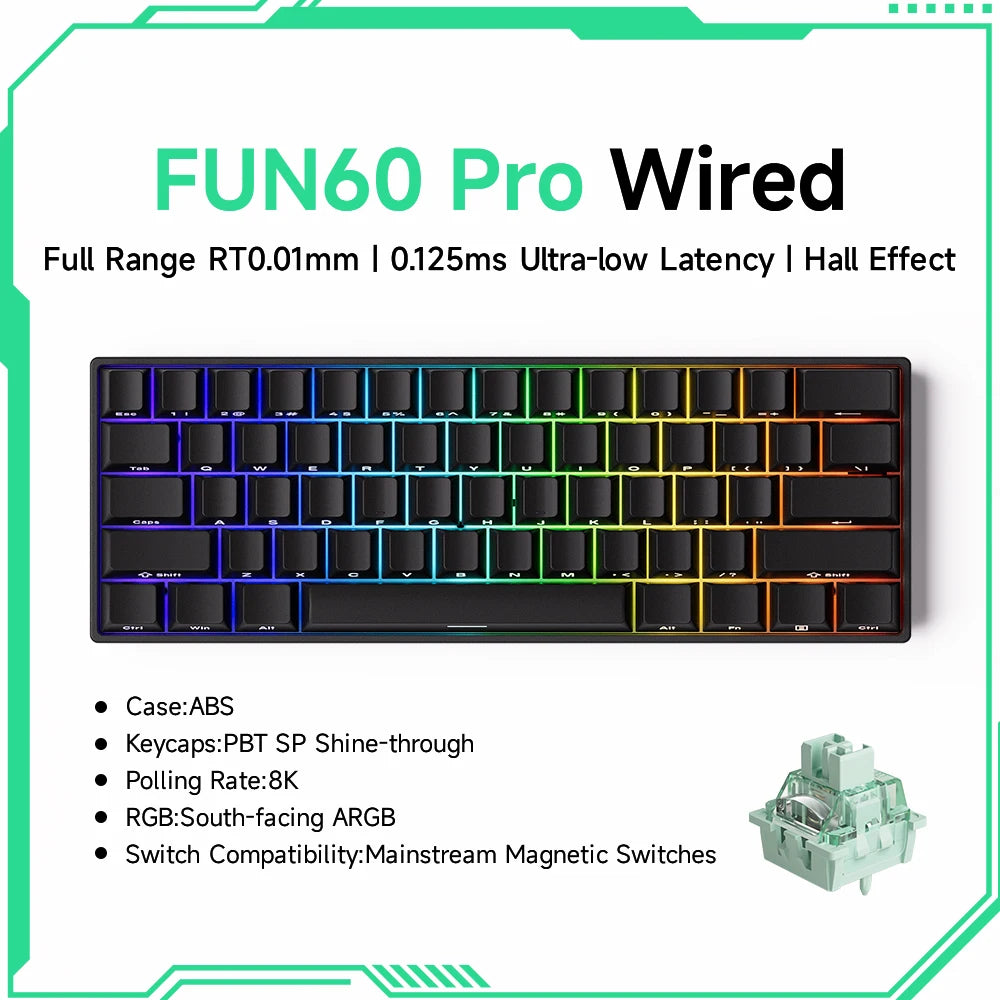 Akko MonsGeek FUN68 FUN60 PRO&MAX  HE Magnetic Keyboard 60% 65%Gaming Keyboards Rapid Trigger 8K Custom Keyboard Gamer Esports