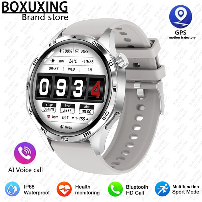2025 New Mens Smart Watch 360 * 360 Bluetooth Call Smartwatch AMOLED Screen GPS Smart Watches NFC Waterproof Smart Watch for Men