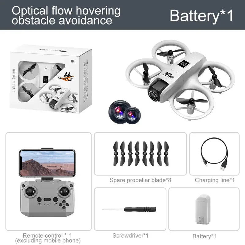 V66 Mini Drone With Camera 8K HD WiFi FPV Drone Obstacle avoidance Pocket Remote Control Helicopter Quadcopter Gift For Kids Toy