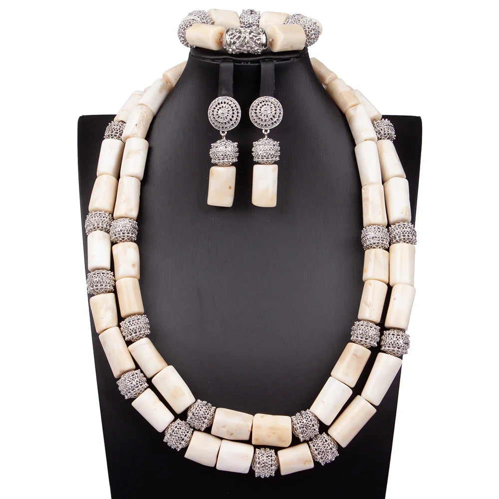 Big Real Coral Bead Traditional Nigerian Wedding African Coral Beads Jewelry Set Women Party Anniversary Gift Jewelry CNR885