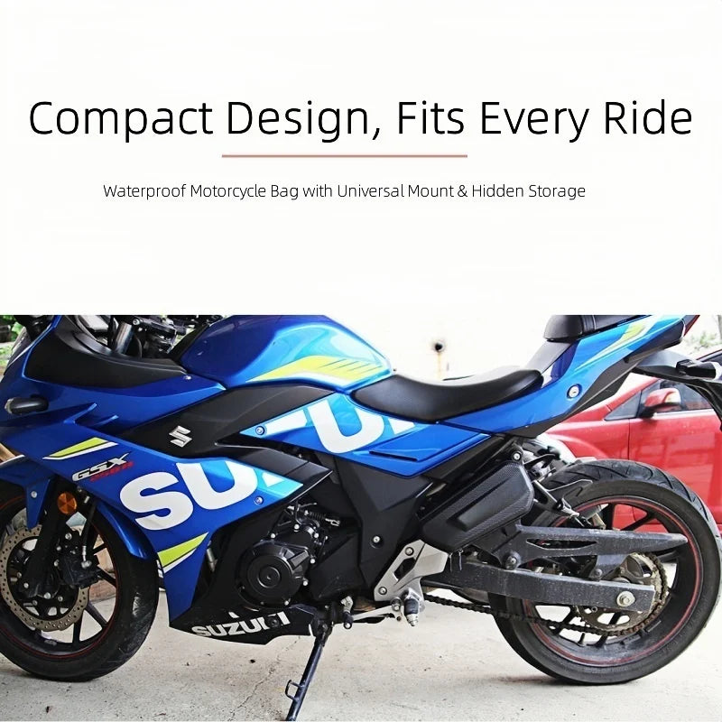 Large Capacity Motorcycle Side Bag - Universal No Logo Saddlebag, Waterproof Multifunctional Storage Pouch