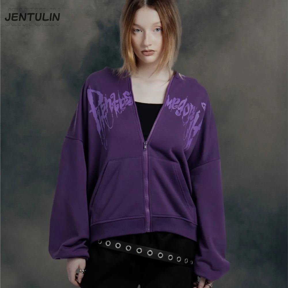 Y2K Retro Zip up Hoodie Men Ghost Wheel Pattern Zipper Sweatshirt High Street Hip Hop Streetwear Oversized Unisex MZLFF Hoodies