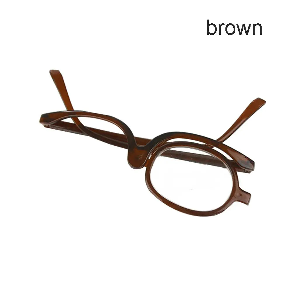New Rotating Magnifying Makeup Reading Glasses For Women Folding Clamshell Cosmetic Presbyopic Glasses For Elder Unisex