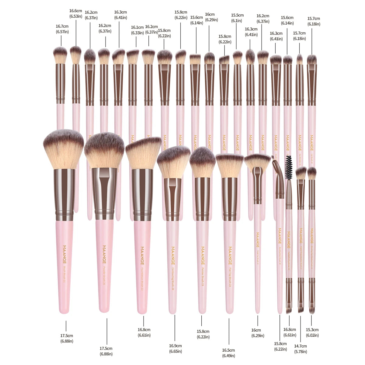 Professional Makeup Brush Set 30pcs Foundation Concealers Eye Shadows Powder Blush Blending Brushes Beauty Tools with Bag Kit