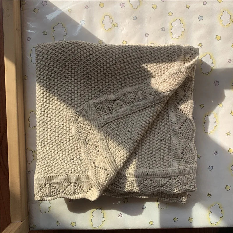Knitted Baby Blankets Newborn Swaddle Wrap Throw Blanket Nordic Cotton Soft Baby Stroller Crib Blanket Nursery Bedding Quilt