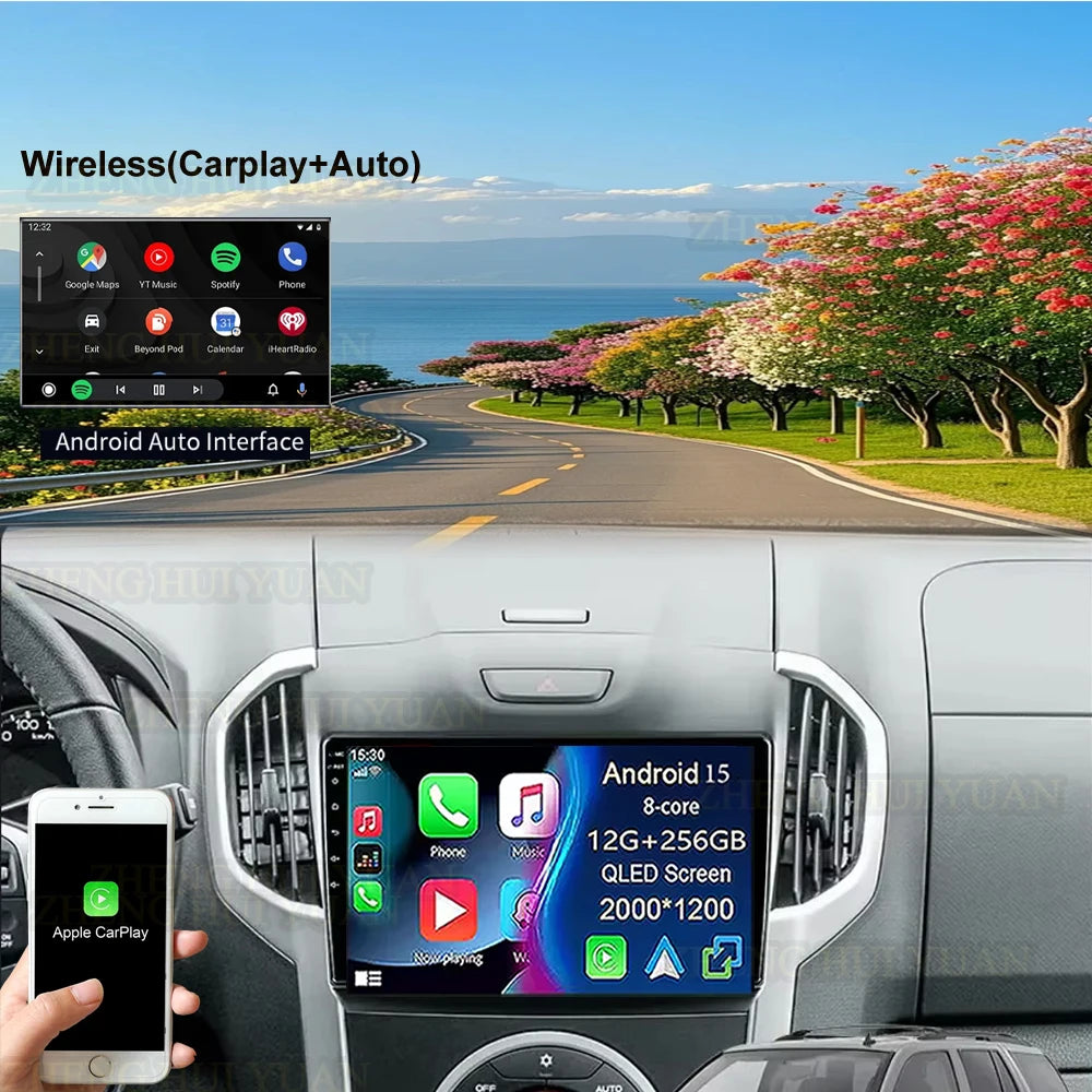 Android 15 Car Carplay Player For Chevrolet Holden S10 TRAILBLAZER COLORADO ISUZU DMAX GPS Radio Audio Multimedia Stereo BT Navi