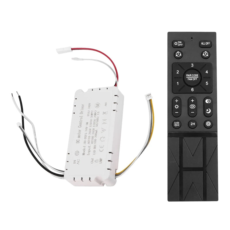 Ceiling Fan Remote Control Kit with 6 Speed Settings, Replacement Ceiling Fan Remote, Dimming Controls, 110-265V-A68X