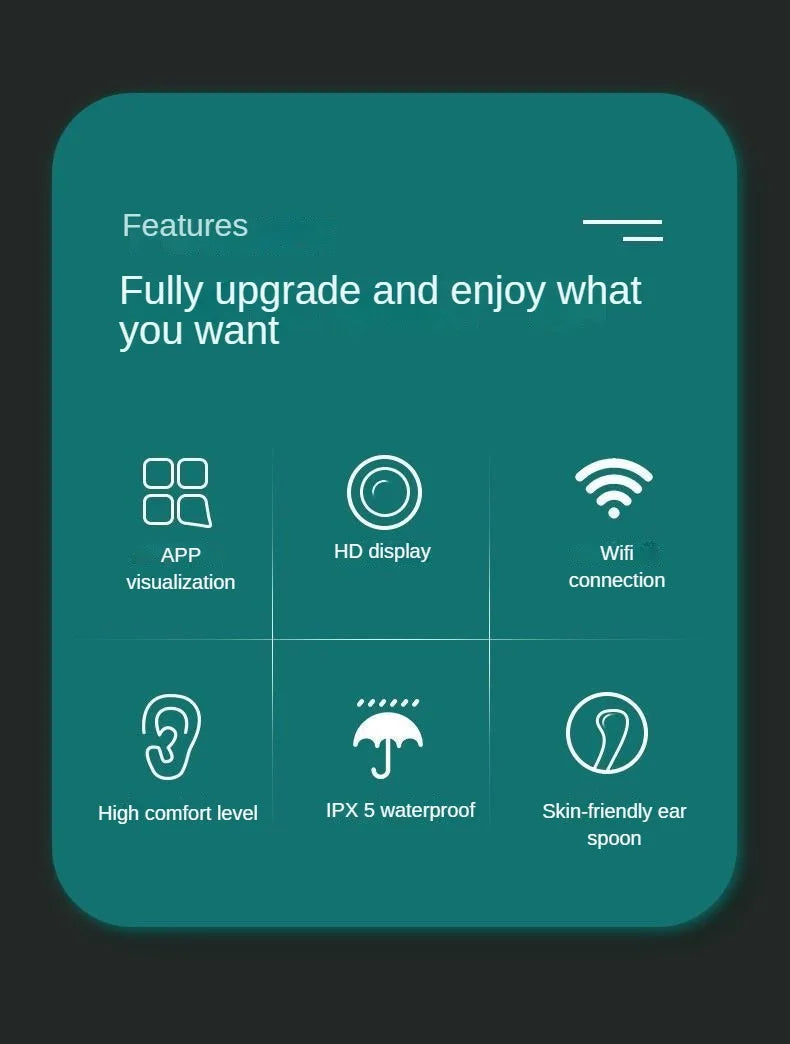 Smart Visual Ear Cleaner HD Ear Sticks Otoscope USB C Charging Endoscope Wax Removal Tool Earpick MIni Camera Health Care Set