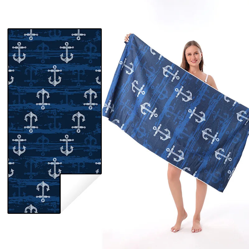 Quick-drying Microfiber Bath Towel Beach Resort Swimming Beach Towel single-sided Sweat Absorption  Sun  Beach Towel