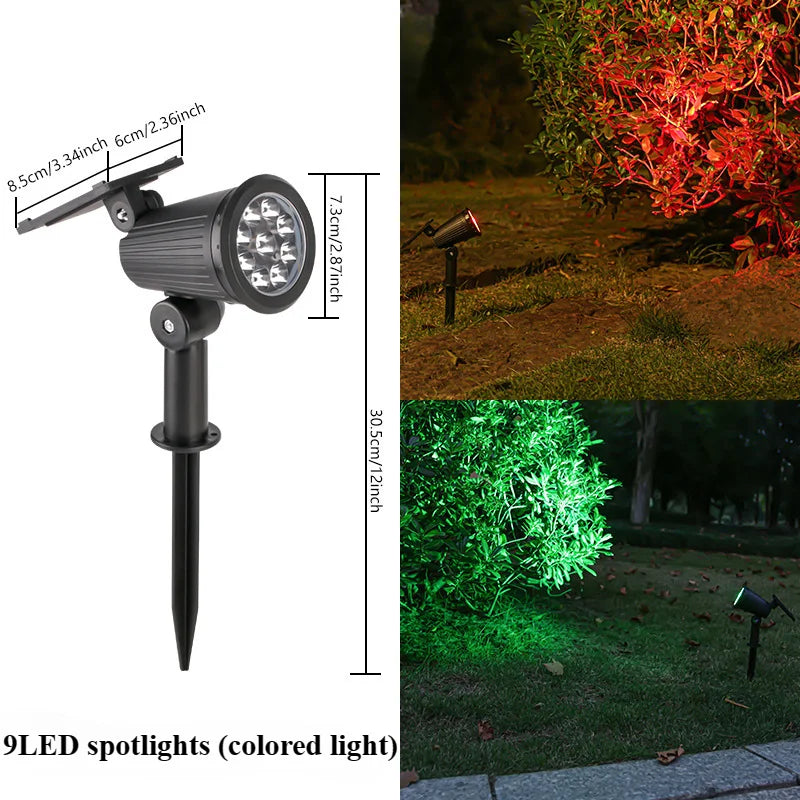 Solar LED Spotlight for Outdoor Garden Landscape Lighting Waterproof Solar Powered Spot Lights for Garden Lawn Yard Walkway
