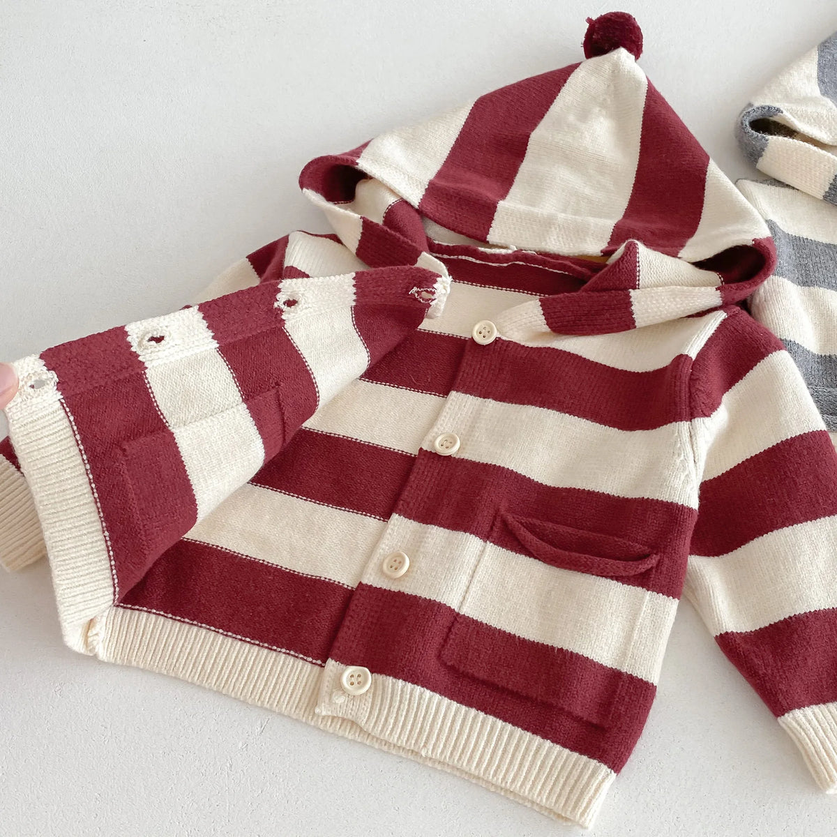 Autumn New Baby Clothing Set Infant Boys Knit Cardigans And Solid Cardigans 2PCs Sweater Suit
