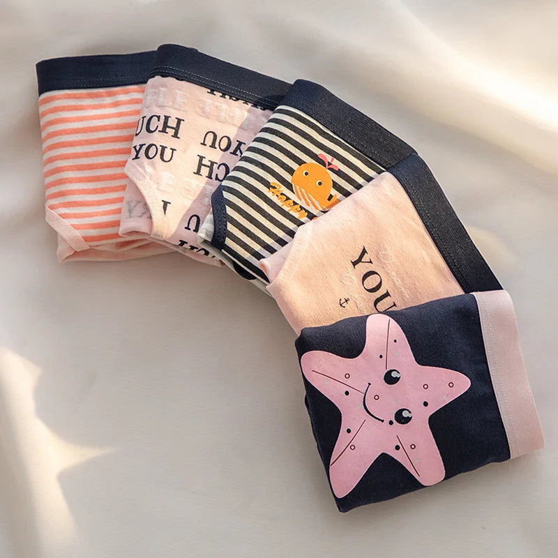 New 5PCS/Set Women's Underwear Cute Bear Cotton Panties Briefs For Girl Ladies Sexy Lingerie Cartoon Female Pantys Underpants