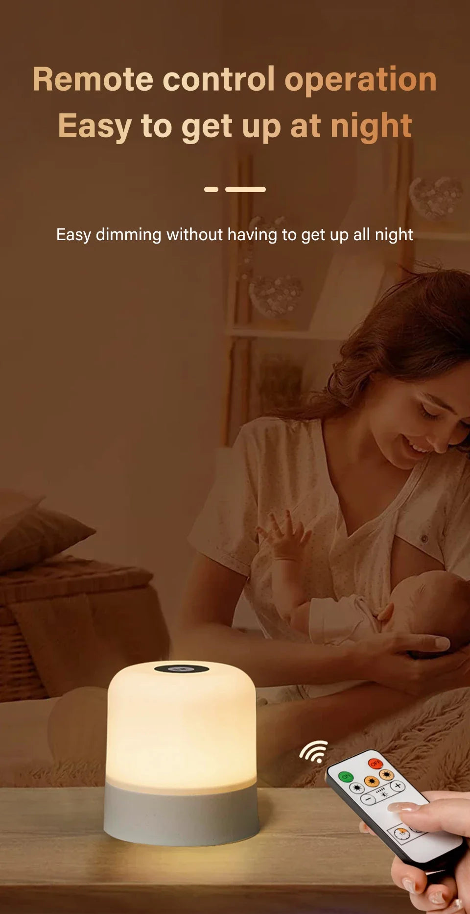LED Table Lamp Touch Bedside Lamp 13 Color Changing Night Light Room Decor Remote Dimmable Rechargeable Bedside Night Lamp