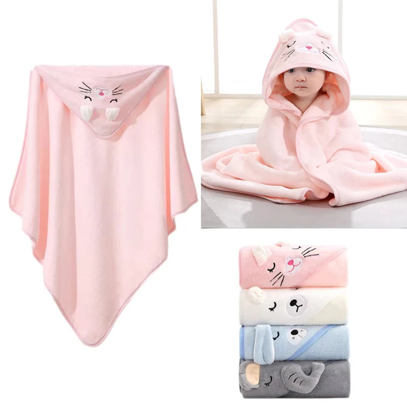 Baby Bath Towels Coral Soft Towel Newborn Hooded Towel Blanket Toddler Bathrobe Universal Sleeping Swaddle Wrap Kids Wipe Towel