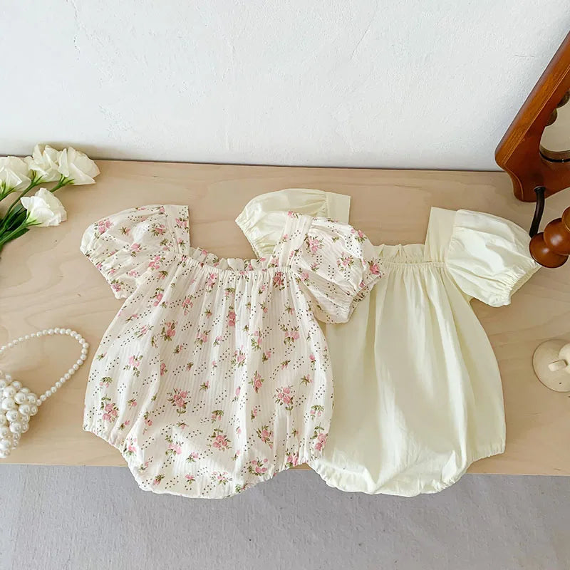 Baby Clothing Summer Newborn Clothing Floral Romper TGie Jumpsuits Short Sleeve Sunsuits 0-2Y Infant Rompers
